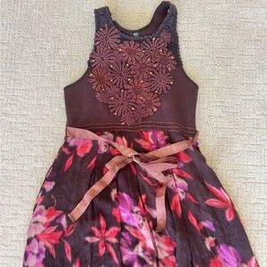Free People Dress in Purple and Pink Floral